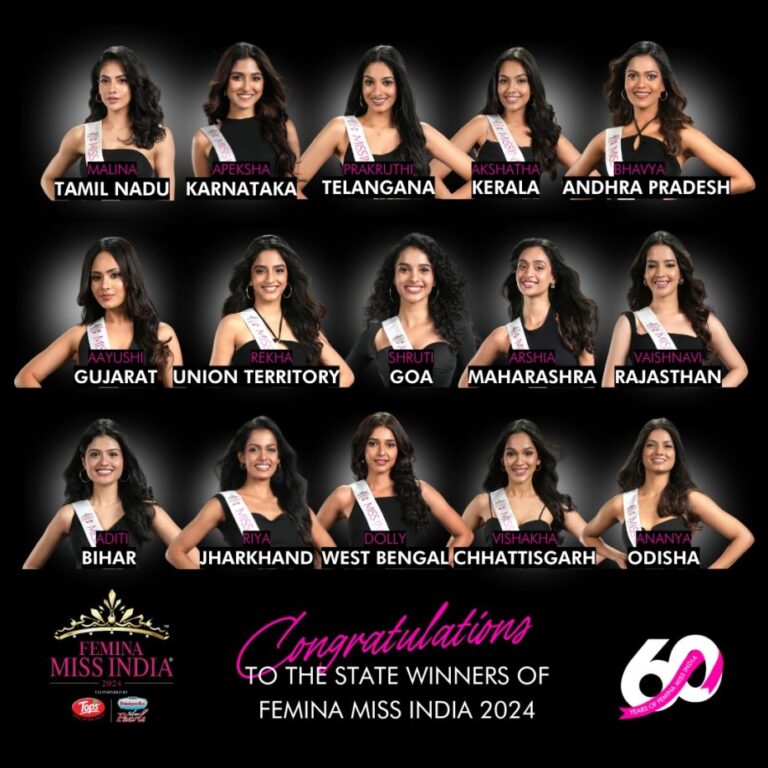 Femina Miss India 2024 Announces its State Winners