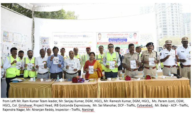 IRB Golconda Expressway observes January 2025 as National Road Safety Month; initiates several Road Safety Awareness Programmes